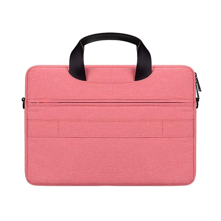 Waterproof Oxford Cloth Laptop Bag with Concealed Handle & Luggage Tie Rod - Pink