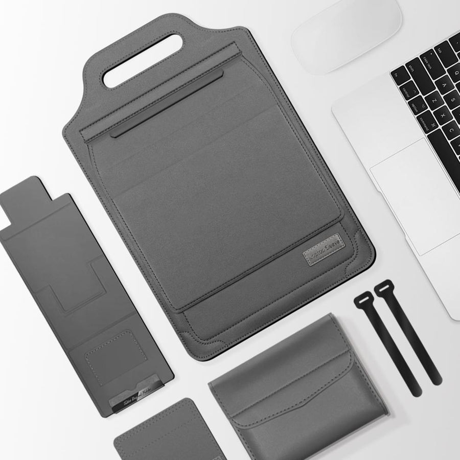 Versatile Laptop Bag with Mouse Pad Stand - Grey