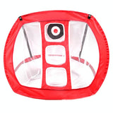 Foldable Square Golf Net for Indoor Practice - Black Red Net