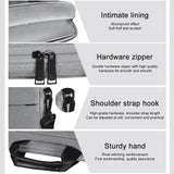 Stylish Zipper Laptop Bag with Shoulder Strap - Durable & Breathable - Dark Gray