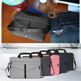 Stylish Zipper Laptop Bag with Shoulder Strap - Durable & Breathable - Dark Gray