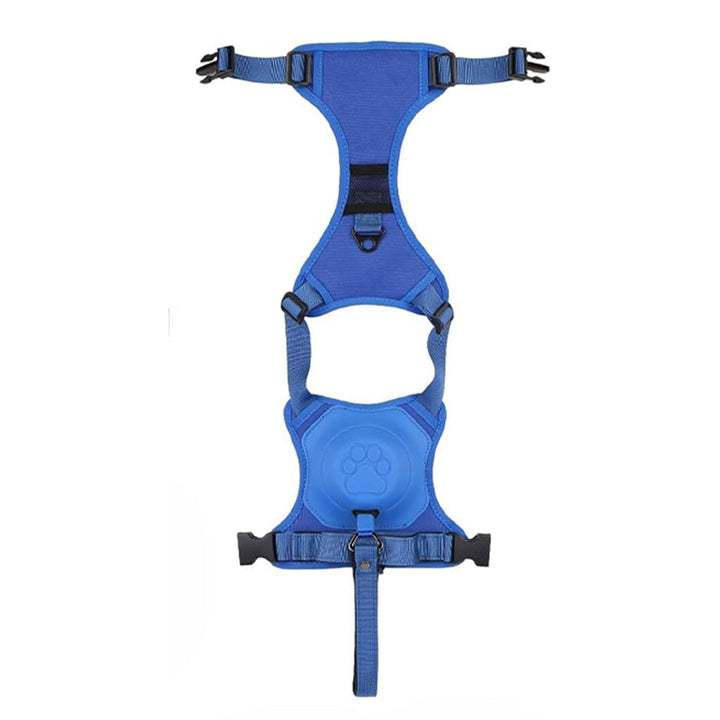 Vibe Geeks Ultimate 2-in-1 Reflective No-pull Dog Harness with Retractable Leash and Control Handle - Black - M