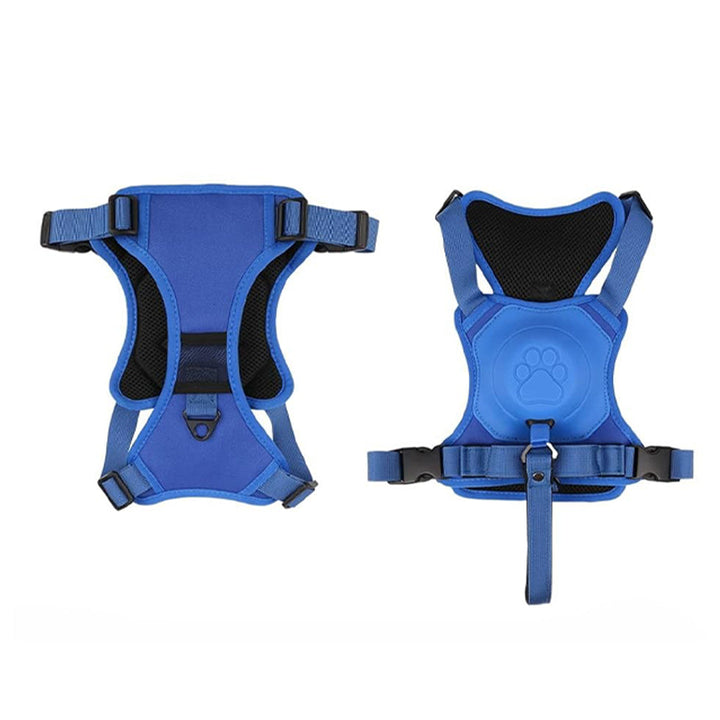 Vibe Geeks Ultimate 2-in-1 Reflective No-pull Dog Harness with Retractable Leash and Control Handle - Red - M