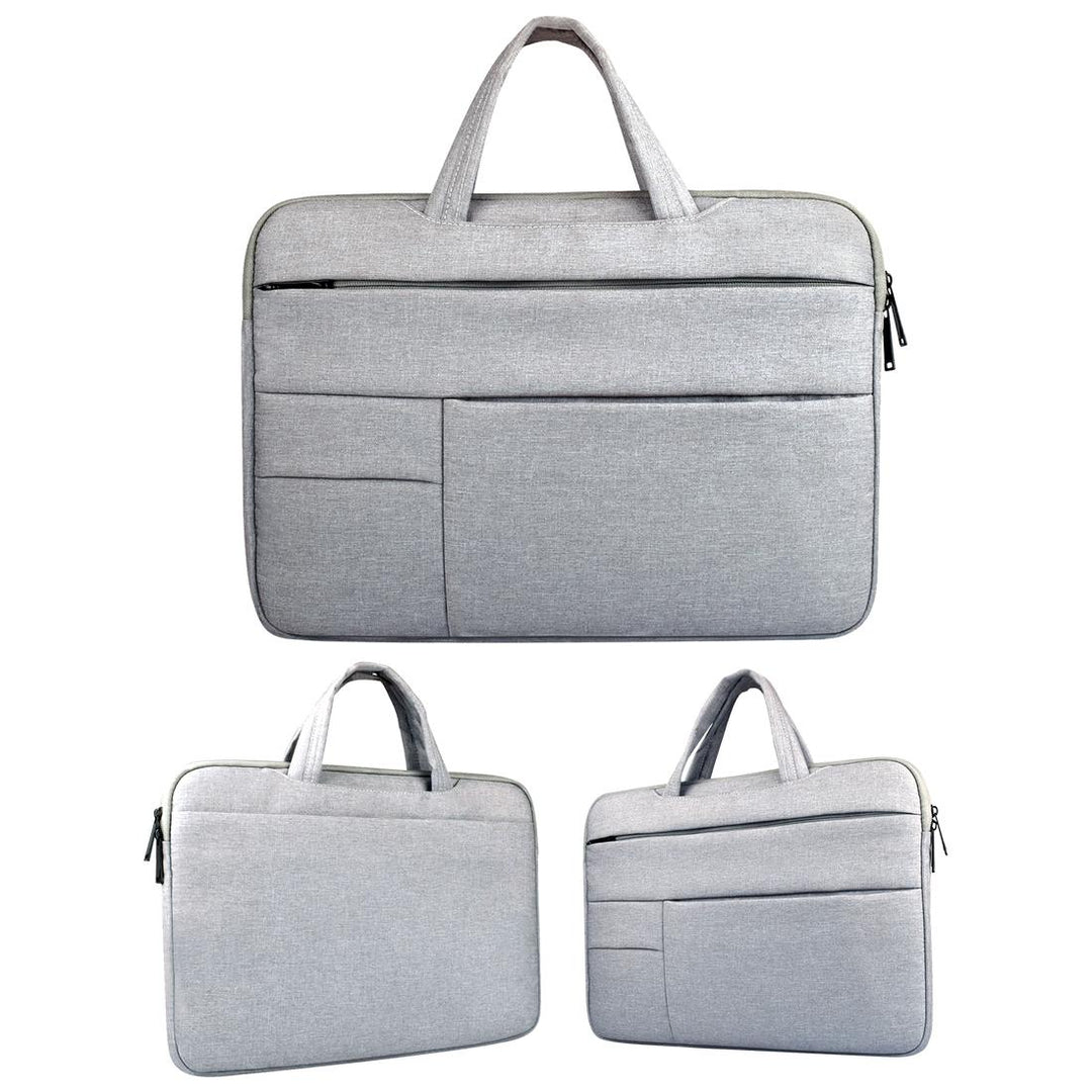 Portable Oxford Cloth Laptop Bag for 12 Devices - Multiple Pockets - Grey