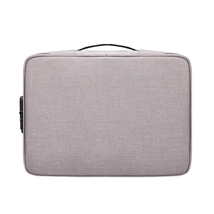 Waterproof Multi-layer Laptop Bag with Password Lock - Grey