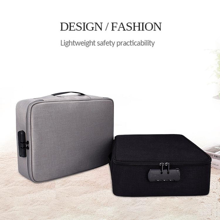 Waterproof Multi-layer Laptop Bag with Password Lock - Grey