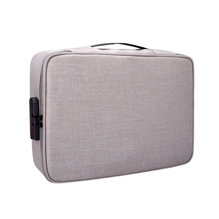 Waterproof Multi-layer Laptop Bag with Password Lock - Grey