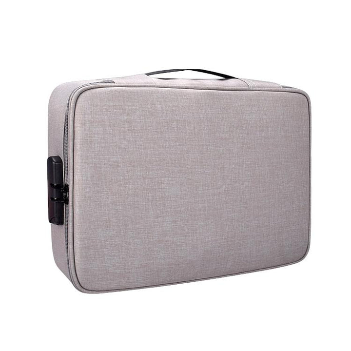 Waterproof Multi-layer Laptop Bag with Password Lock - Grey