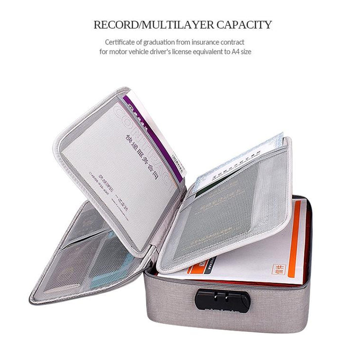 Waterproof Multi-layer Laptop Bag with Password Lock - Grey