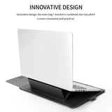 Universal 4-In-1 Laptop Bag Set Waterproof Pu Leather Handle Stand Pen Holder Winders Mouse & Charger Bags - 13 / 14 Inch - Grey