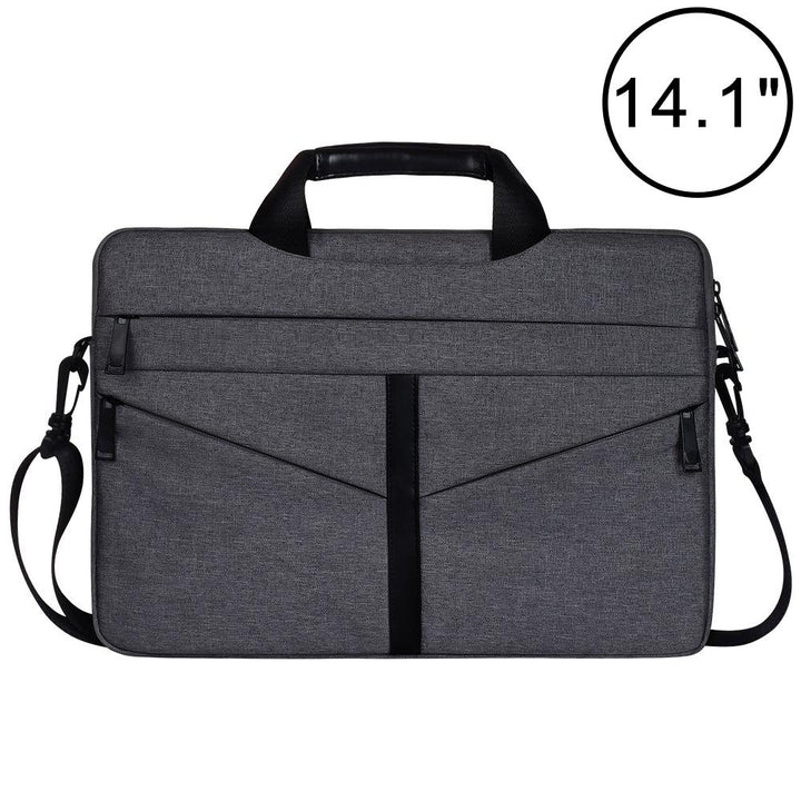 Stylish Zipper Laptop Bag with Shoulder Strap - Durable & Breathable - Light Grey
