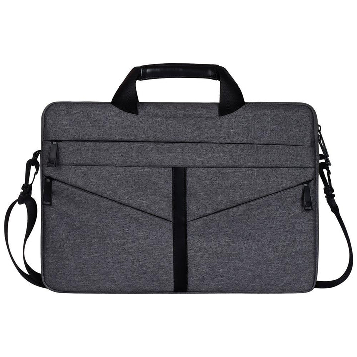 Stylish Zipper Laptop Bag with Shoulder Strap - Durable & Breathable - Light Grey