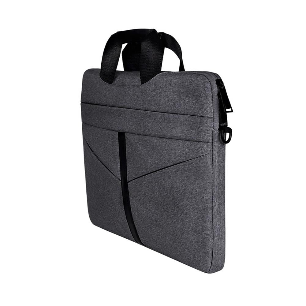 Stylish Zipper Laptop Bag with Shoulder Strap - Durable & Breathable - Light Grey