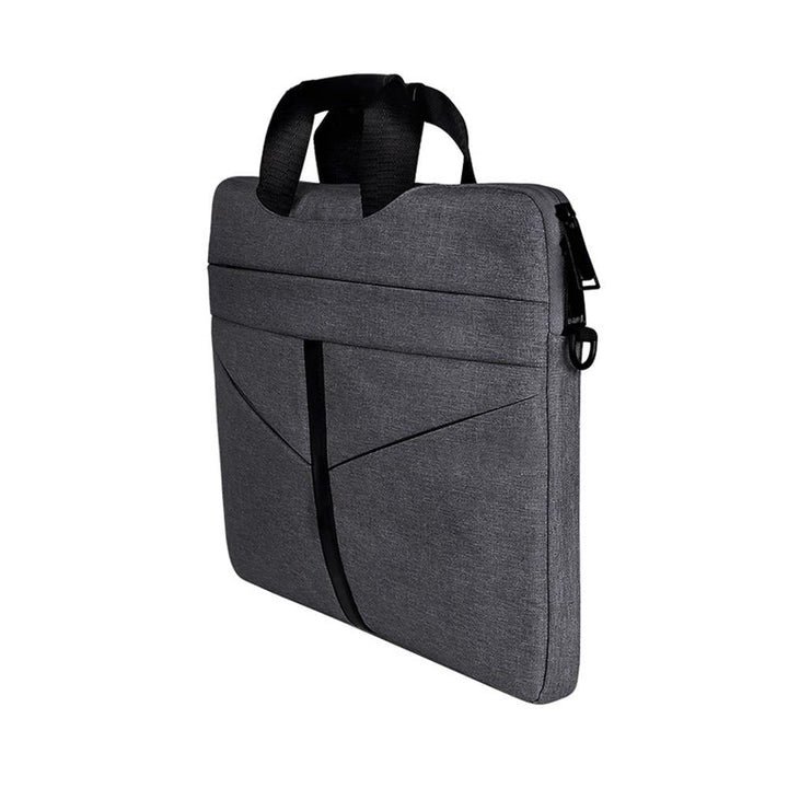 Stylish Zipper Laptop Bag with Shoulder Strap - Durable & Breathable - Light Grey