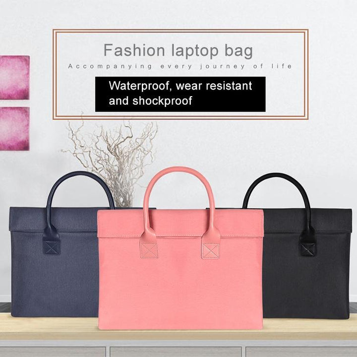 Universal 15.4 Soft Handle Laptop Bag for Macbook Samsung Sony Dell Alienware Chuwi Asus Hp - Portable & Wearable - Navy Blue