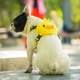Ondoing Pet Saddle Bag Dog Harness Backpack Hiking Traveling Outdoor Bags Cute Costume (Yellow duck bag with leash set)M
