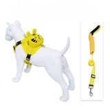 Ondoing Pet Saddle Bag Dog Harness Backpack Hiking Traveling Outdoor Bags Cute Costume (Yellow duck bag with leash set)M
