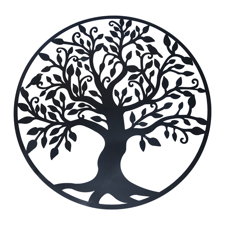 Black Tree of Life Wall Art Hanging Metal Iron Sculpture Garden 99cm