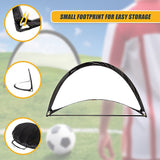 Pair of Soccer Football Goals 180cm Pop Up Portable Quick Set Up