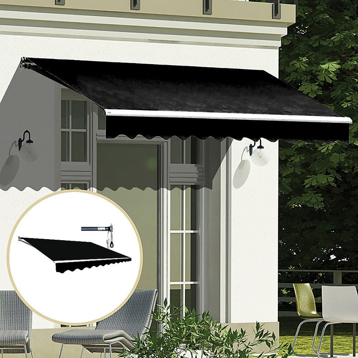 Motorised Outdoor Folding Arm Awning 3.0 x 2.5m Black – Bariloche | King of Knives e-store