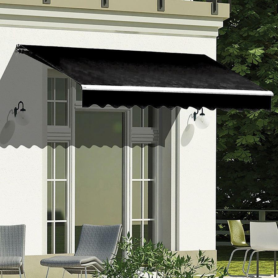 Motorised Outdoor Folding Arm Awning 3.0 x 2.5m Black – Bariloche | King of Knives e-store