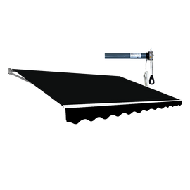 Motorised Outdoor Folding Arm Awning Retractable Sunshade Canopy Black 4.0m x 2.5m