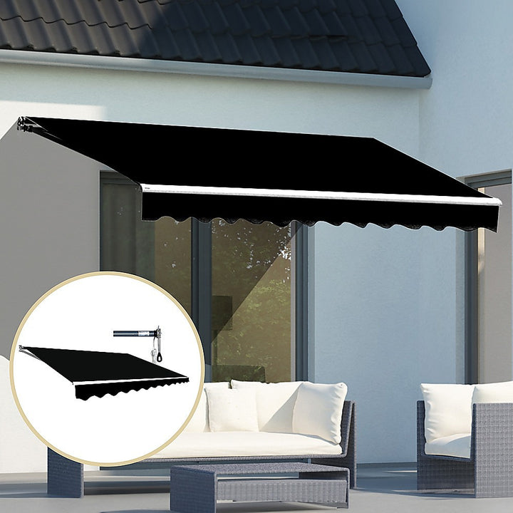 Motorised Outdoor Folding Arm Awning 4x3m Black | King of Knives e-store