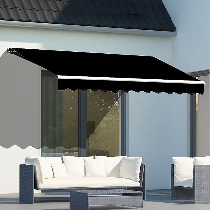 Motorised Outdoor Folding Arm Awning 4x3m Black | King of Knives e-store