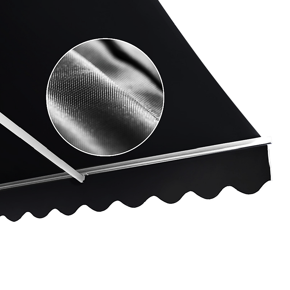 Motorised Retractable Folding Arm Awning 5x3m Black Outdoor Shade | King of Knives e-store