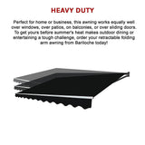 Motorised Retractable Folding Arm Awning 5x3m Black Outdoor Shade | King of Knives e-store