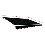Motorised Retractable Folding Arm Awning 5x3m Black Outdoor Shade | King of Knives e-store