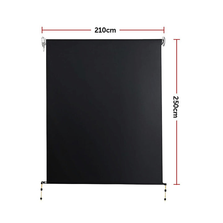 Retractable Straight Drop Roll Down Awning Garden Patio Screen 2.1X2.5M