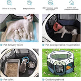 Portable Pet Playpen with Oxford Cloth, Foldable Octagon Dog & Cat Tent, Indoor & Outdoor Use  size 74*74*43cm