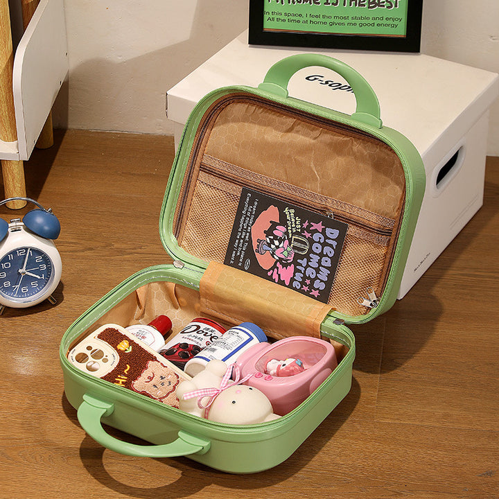 Sky Blue 14-inch Mini Handheld Luggage Case - Stylish Makeup and Storage Box with ABS Shell