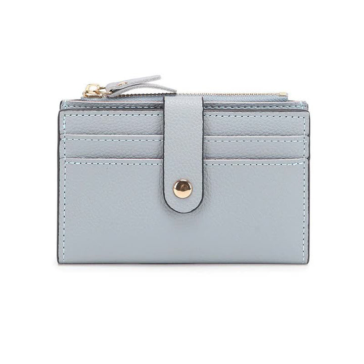 3 PCS Wallets Blue Women's Small Zipper Snap Card Wallet, Ladies PU Leather Credit Card Holder with Coin Pocke