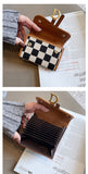 Khaki Stylish Checkered Wallet with Multiple Card Slots - Compact and Practical for Daily Use