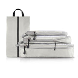 4-piece Set Beige Compression Travel Storage Bags Set, Mesh Travel Organizers for Luggage, Foldable and Space-Saving Packing Cubes