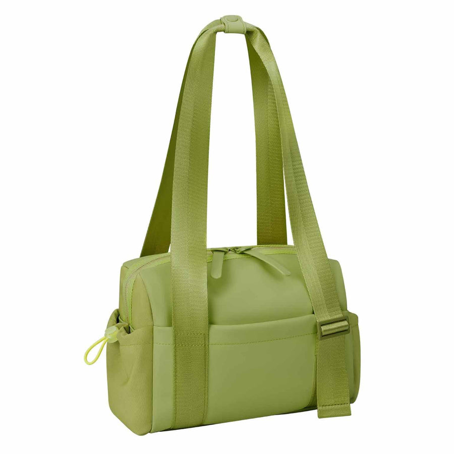 Stylish Green Mini Gym Bag & Travel Tote - Compact Duffel with Wet Pocket, Luggage Sleeve & Multiple Compartments