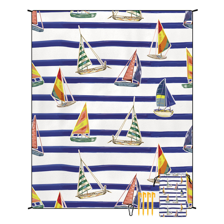 Style STD-001-24 Colorful Quick Dry Beach Mat Sand Proof Waterproof Outdoor Picnic Blanket - Compact & Lightweight