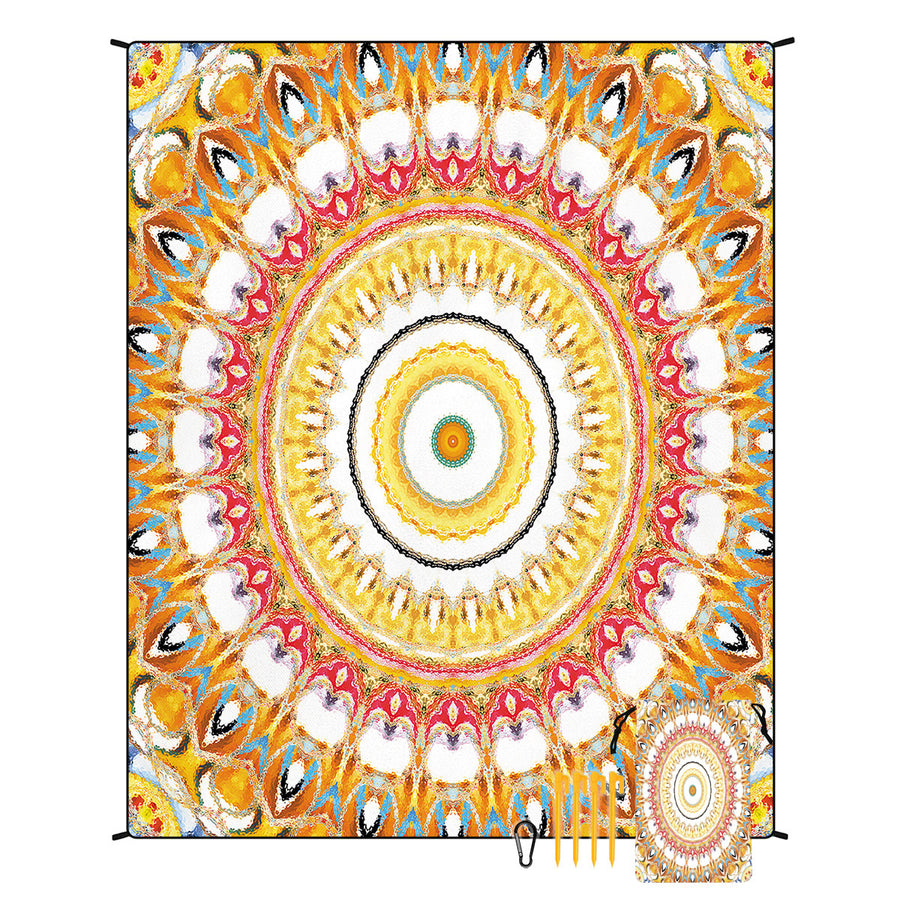 Style STD-001-39 Colorful Quick Dry Beach Mat Sand Proof Waterproof Outdoor Picnic Blanket - Compact & Lightweight