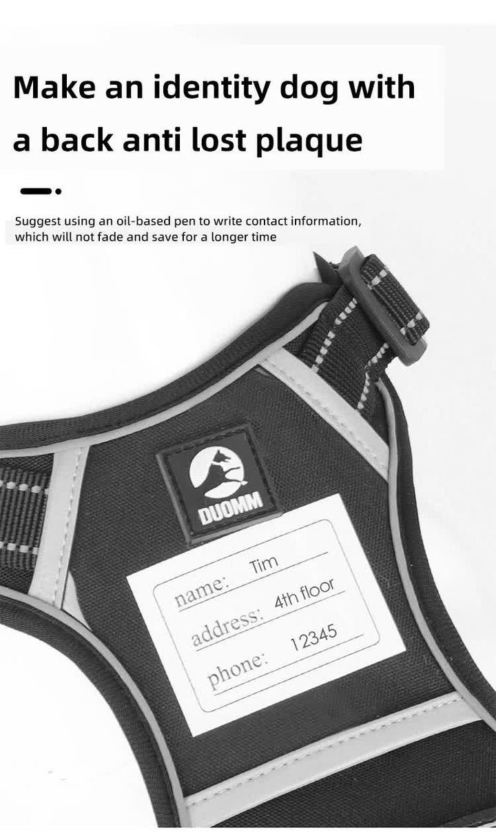 Size S Black Reflective No-Pull Dog Harness - Adjustable & Durable for Large Breeds, Anti-Escape Design