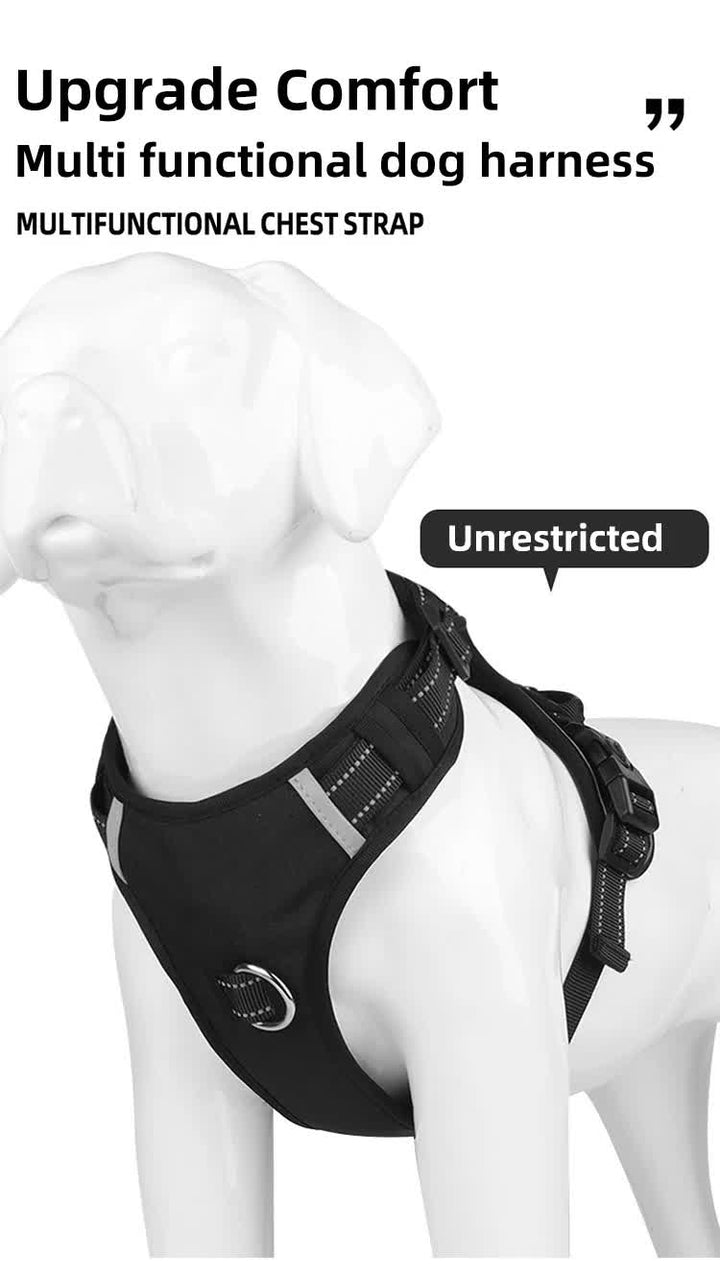 Size S Blue Reflective No-Pull Dog Harness - Adjustable & Durable for Large Breeds, Anti-Escape Design