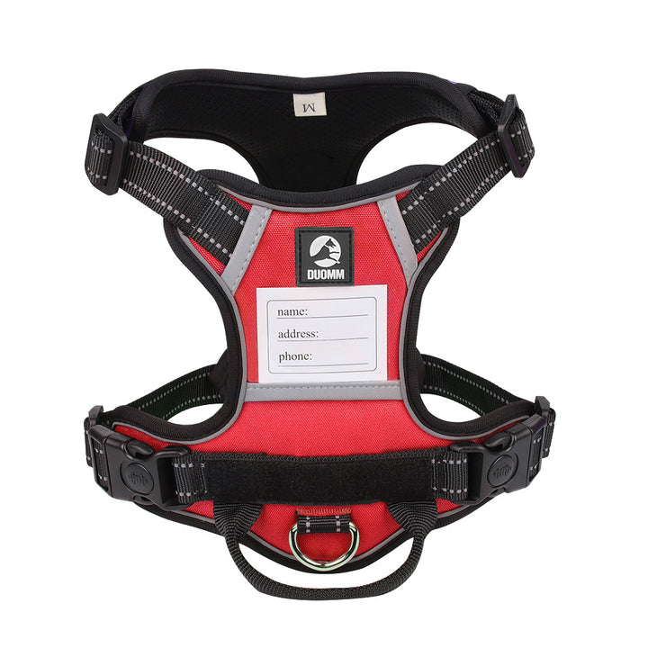 Size L Red Reflective No-Pull Dog Harness - Adjustable & Durable for Large Breeds, Anti-Escape Design