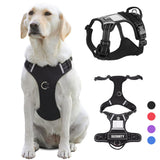 Size L Red Reflective No-Pull Dog Harness - Adjustable & Durable for Large Breeds, Anti-Escape Design
