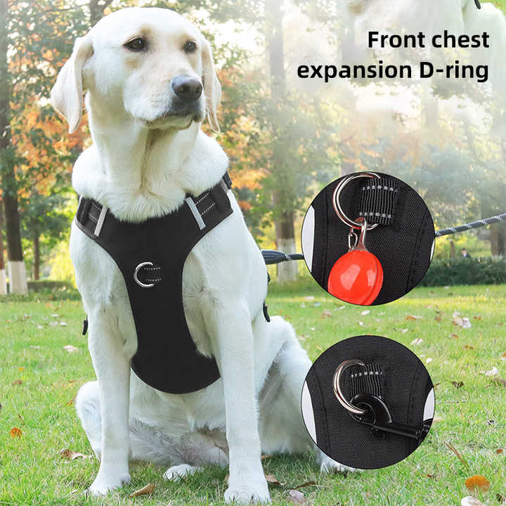 Size XL Red Reflective No-Pull Dog Harness - Adjustable & Durable for Large Breeds, Anti-Escape Design
