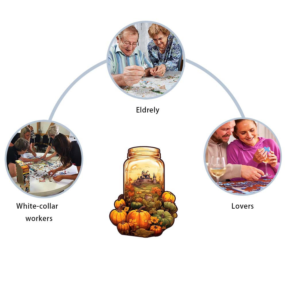 Purple grapes Thanksgiving Wooden Puzzle - Vegetable & Fruit Design, Home Decor, Educational Toy (Size L)