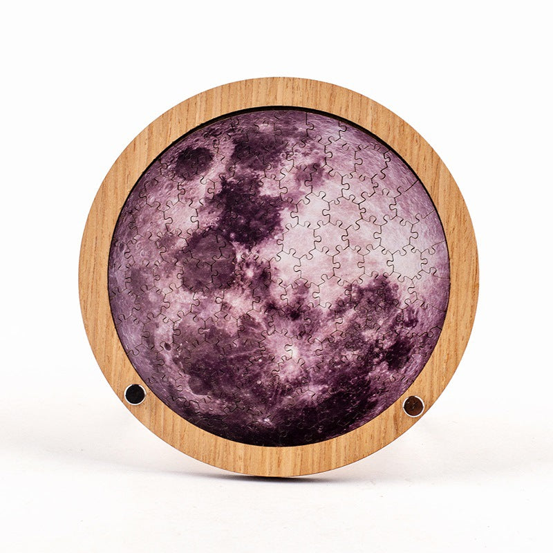 Moons Wooden Puzzle - 59 Piece Solar System Jigsaw Puzzle