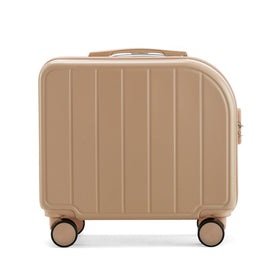 Khaki Compact 18-Inch Carry-On Suitcase | Lightweight ABS Hardside Spinner Luggage