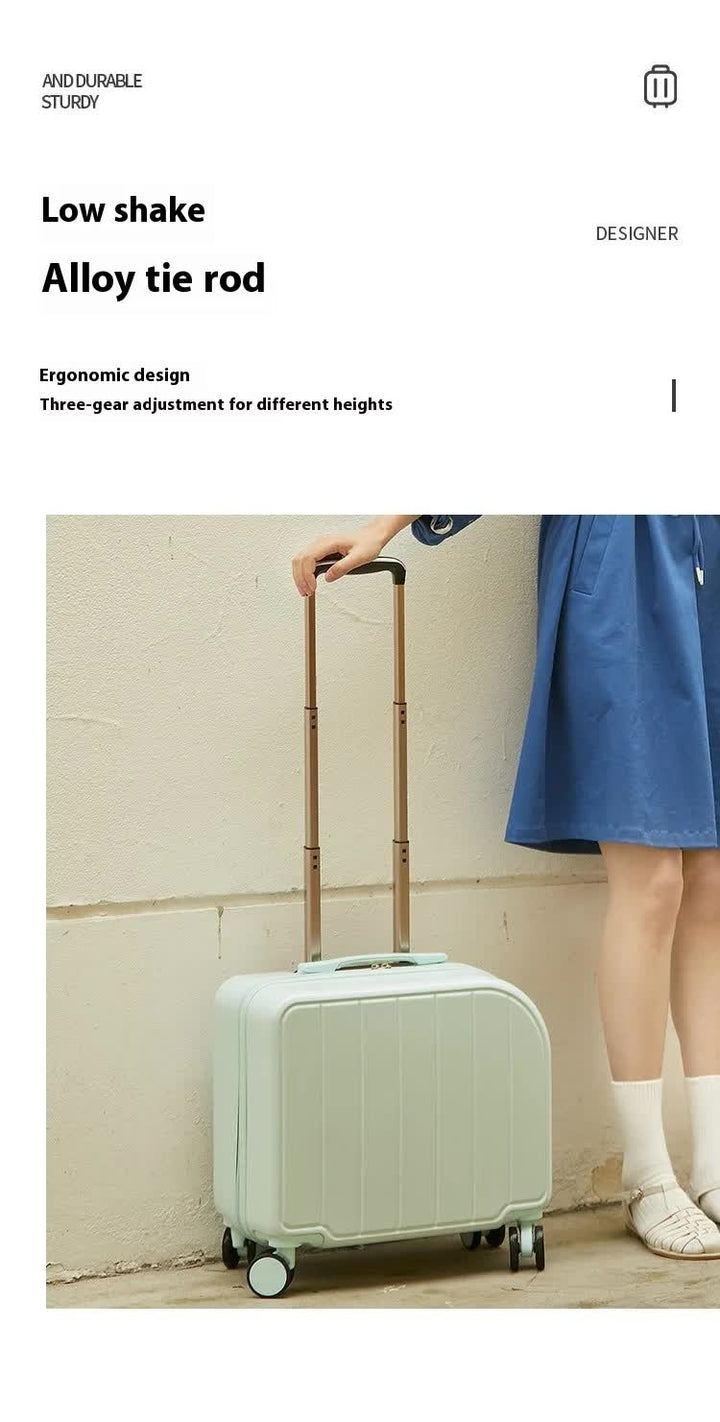 Light Blue Compact 18-Inch Carry-On Suitcase | Lightweight ABS Hardside Spinner Luggage