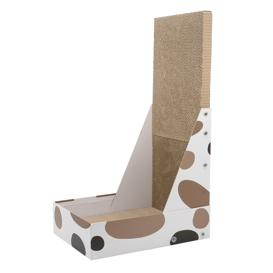 Triple Pattern Cat Scratching Post and Lounge - 350x250x600mm Corrugated Cardboard